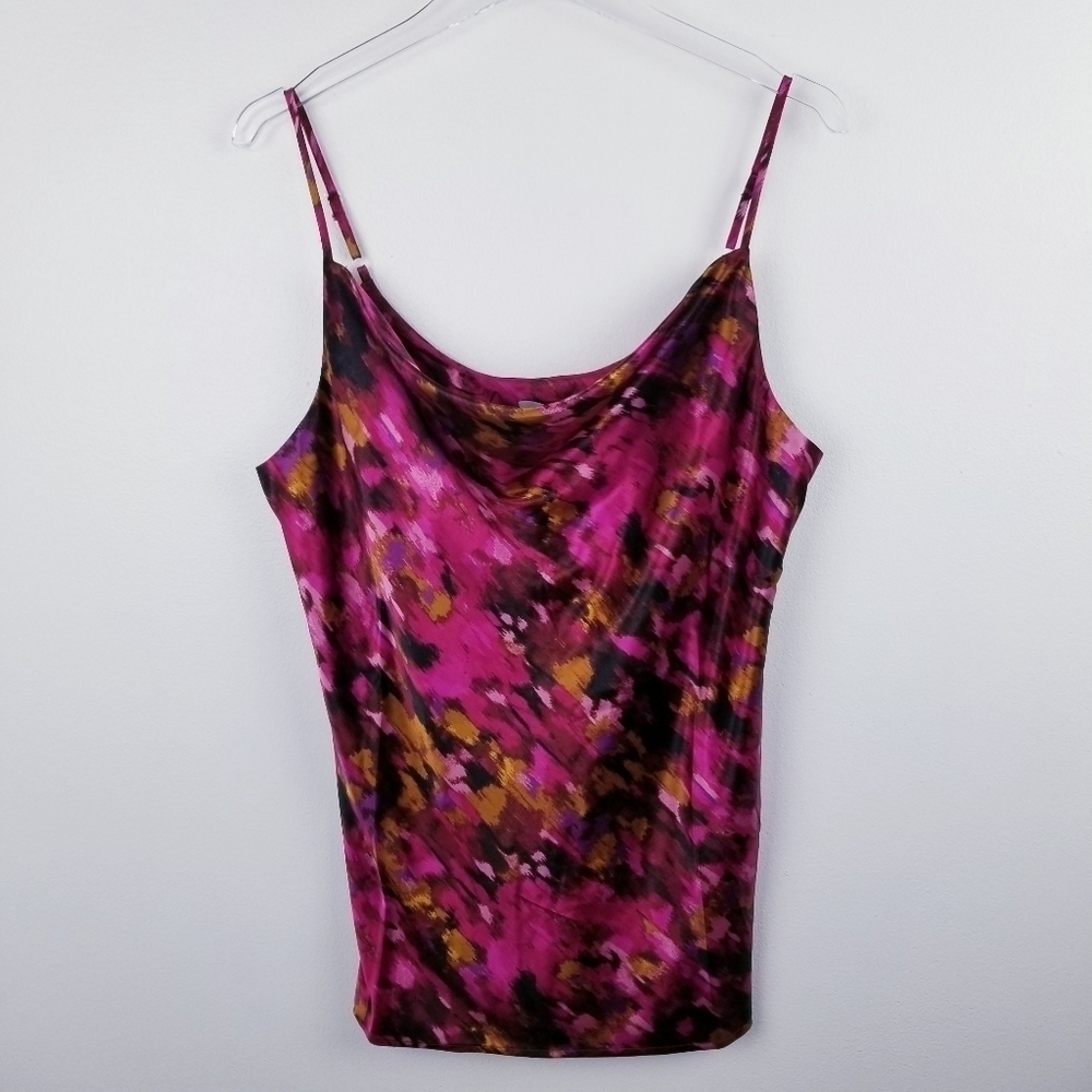 Floral & Ivy Watercolor Drapey Front Tank Top NWT size Medium